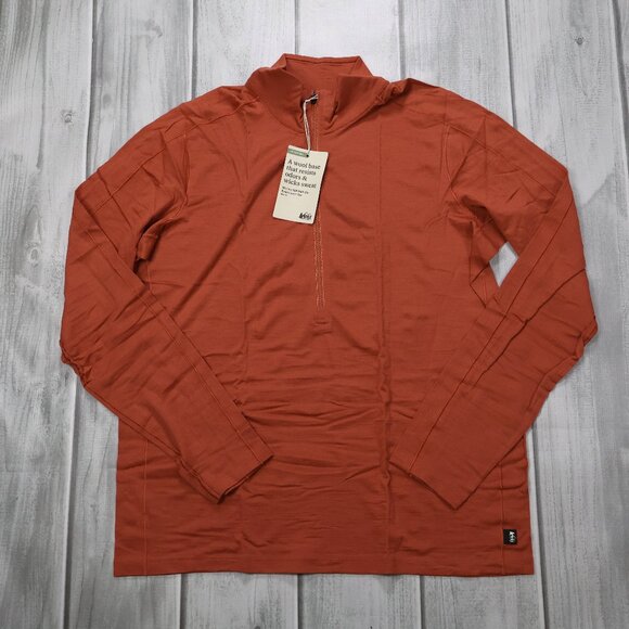 NEW REI Co-op Merino 185 Long-Sleeve Half-Zip Base Layer Top - Men's - Picture 1 of 7